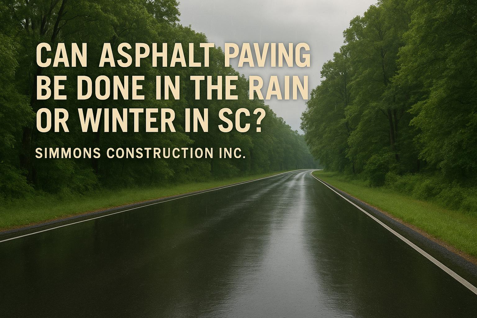 Can Asphalt Paving Be Done in the Rain or Winter in SC?